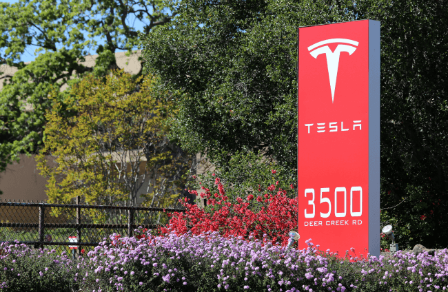 The Tesla Motors World Headquarters in Palo Alto. Tesla Motors is an American company that designs, manufactures and sells electric cars and related components.
