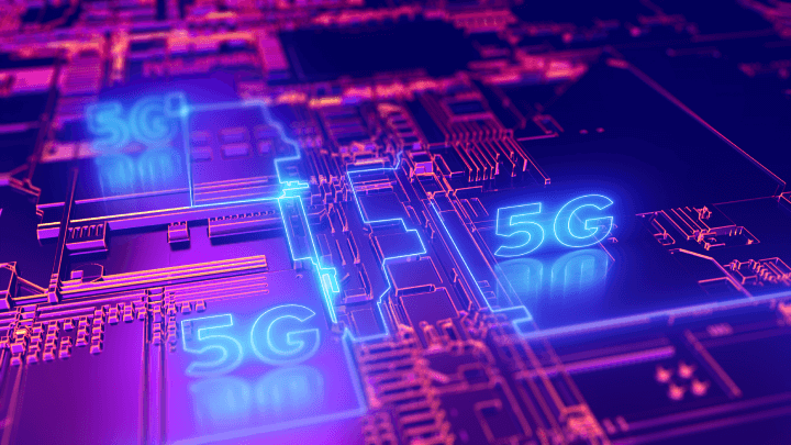 image illustrating 5G fifth generation cellular network technology and a broadband access 3D concept.