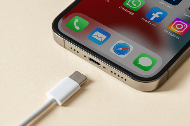 Apple Iphone 13 Pro and Usb-c or Type-C Wired Charger. EU is forcing all devices to use Usb-c or Type-C
