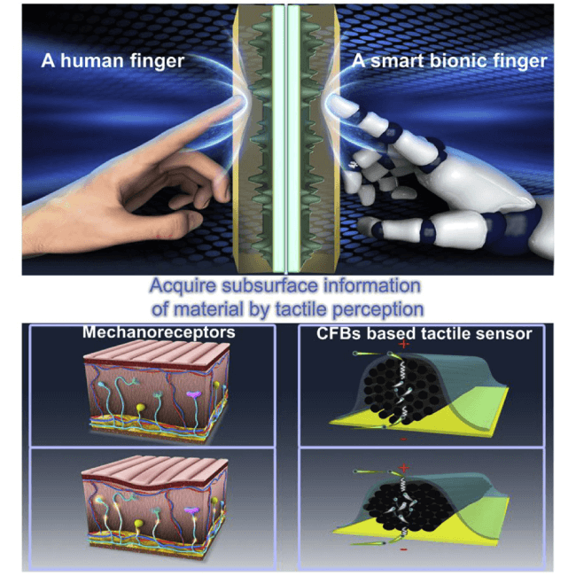 A bionic finger with subsurface tactile tomography capabilities.