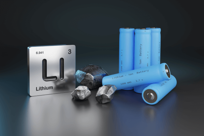 ion batteries, metallic lithium and element symbol