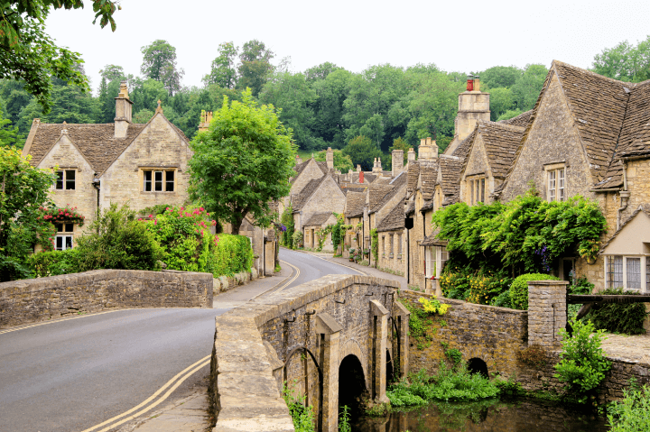 Castle Combe, England, is a charming Cotswold village known for its picturesque beauty.